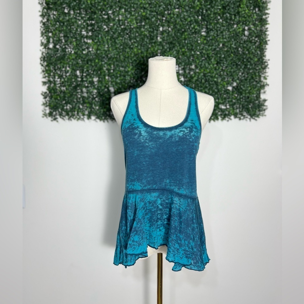 We the Free Irma Turquoise Burnout Hi-Lo Tank Top Size Small